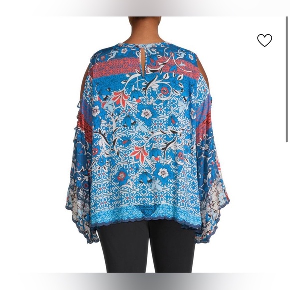 Johnny Was Plus Bondi Printed Poncho Top Size XS NWOT - Picture 2 of 11